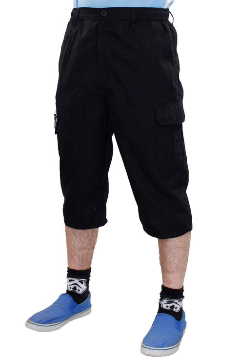 Mens Three Quarter Cotton Cargo Shorts