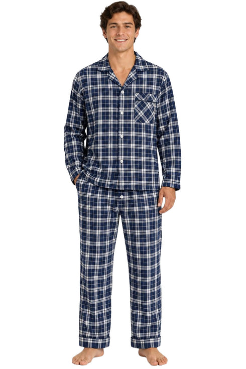 Men’s Check Poly-cotton Pyjama Set
