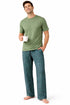Mens Woven Lounge Polycotton T-Shirt Pajama Set