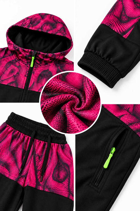 Kid's Printed Tracksuit Set, Hoodie and Joggers