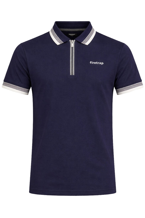 Firetrap Men's Zip Up Polo T-shirt