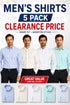 5 Pack Men’s Shirts Smart Fit Assorted Styles Clearance Bundle - From £3.19 Per Unit