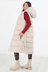Womens Padded Long Gilet Hooded Puffer Jacket