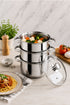 3 Tier Stainless Steel Steamer Set with Glass Lid