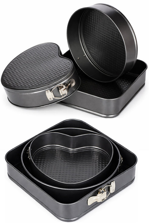 3 Piece Springform Cake Tin Set – Non-Stick Baking Pans