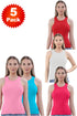5 Pack Womens Polycotton Ribbed Vests