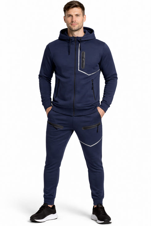 Men’s Hooded Tracksuit Set – Zip Pockets, Full-Zip Hoodie & Joggers
