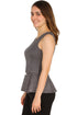 Women’s Sleeveless Peplum Top with Belt Detail