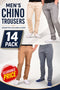 14 Pack Men’s Chino Trousers Assorted Colours & Sizes - From £5.71 Per Unit