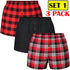 3 Pack Men's Check Woven Cotton Boxers