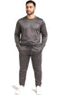 Men's Polyester Tracksuit Set – Plain Pullover Sweatshirt & Joggers