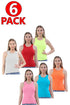 6 Pack Womens Sleeveless Slim Fit Ribbed Tank Top