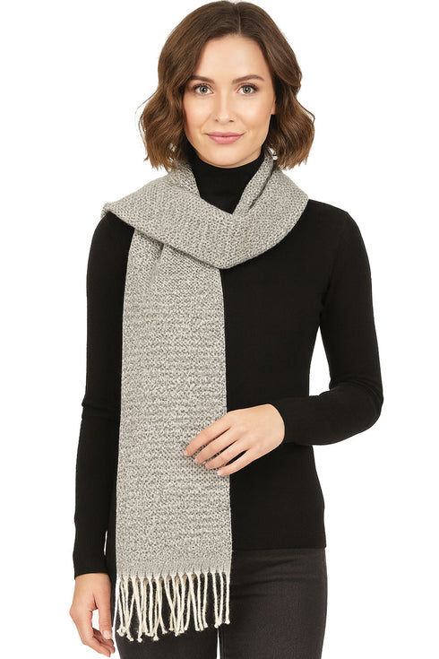 Women’s Checked Winter Scarf – Soft Tartan Blanket Wrap with Tassels