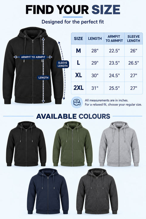 Men's Cotton Blend Zipper Hoodie