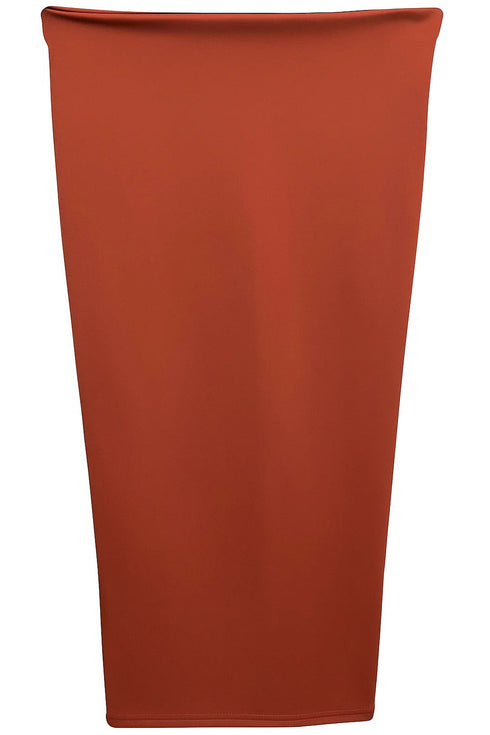 High-Waisted Rust Bodycon Pencil Skirt