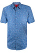 Mens Denim Anchor Print Hawaiian Shirt
