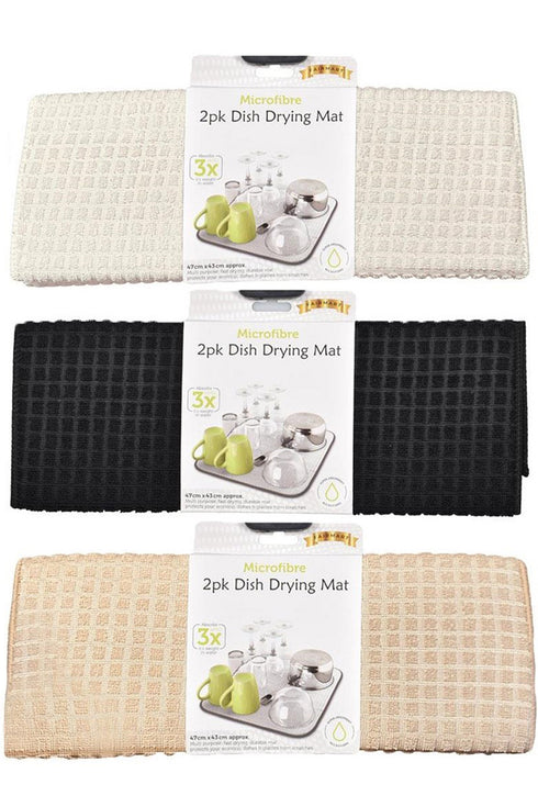 2 Pack Microfiber Dish Drying Mat
