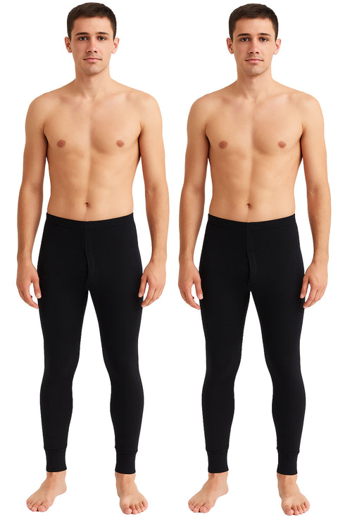2 Pack Mens Long Johns Thermal Trousers