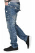 Mens Faded Zipped Denim Jeans - Big Sizes