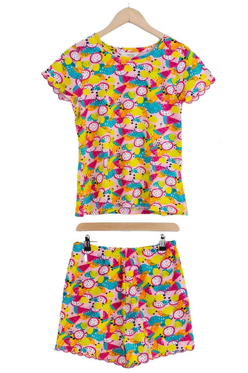 Ladies Fruit Print Pyjama Short Set