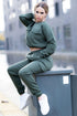 Women’s Cargo Tracksuit Set – Cropped Sweatshirt & Joggers