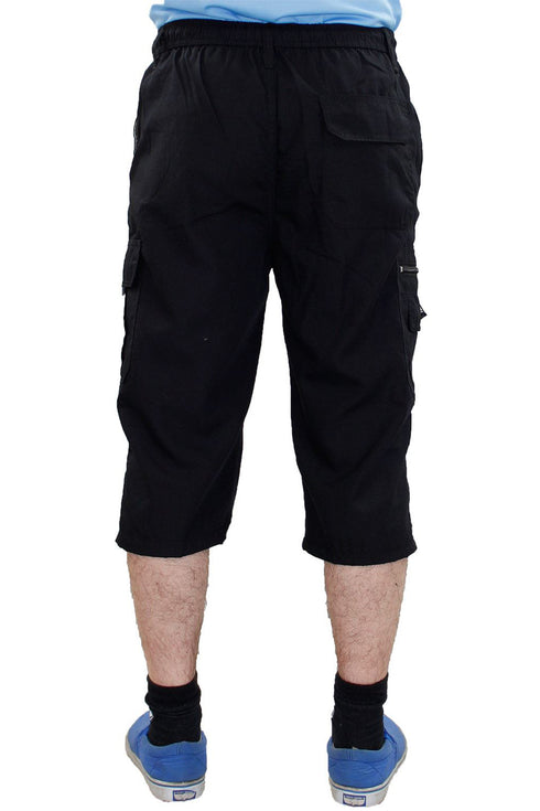Mens Three Quarter Cotton Cargo Shorts