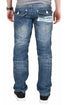 Mens Faded Zipped Denim Jeans - Big Sizes