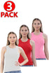3 Pack Womens Stretchy Ribbed Plain Top