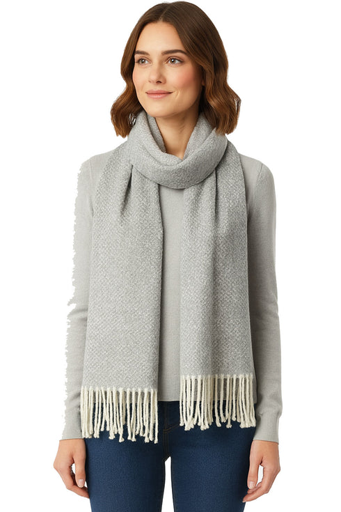 Women’s Checked Winter Scarf – Soft Tartan Blanket Wrap with Tassels