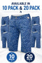 Men’s Blue Printed Shorts – 10 Pack or 20 Pack Bulk Value Deal - From £3.24 Per Unit
