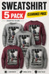 Men’s 5 Pack Bronx Graphic Sweatshirts – Assorted Colours Clearance Bundle - From £4.99 Per Unit