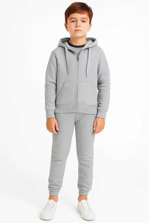 Kids Plain Tracksuit Set With Cords