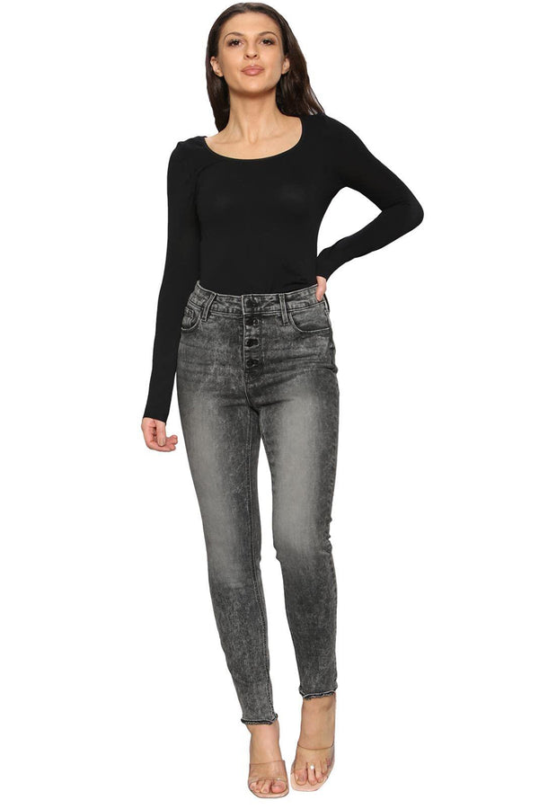 Women's Black Wash Chino - 008A