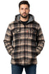Men’s Plaid Fleece Hoodie – Warm Zip Up Flannel Sherpa Lined Winter Shirt