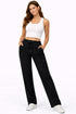 Women’s Fleece Open Hem Joggers – Drawstring Lounge Bottoms