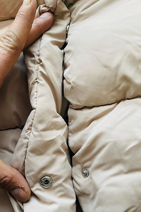 Womens Padded Long Gilet Hooded Puffer Jacket