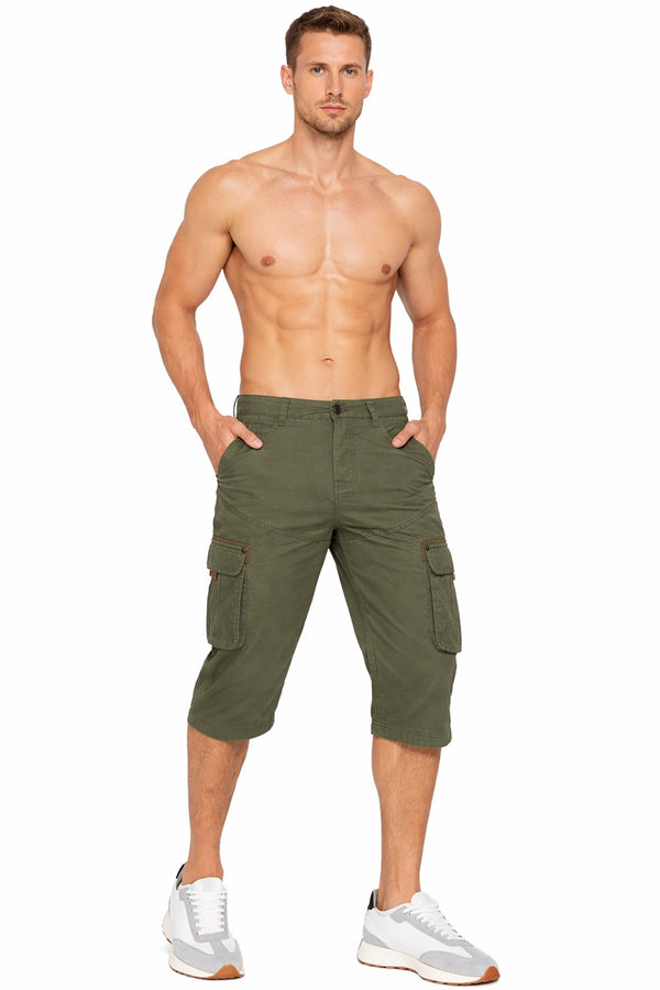 Mens Cargo Chino 3/4 Length Shorts