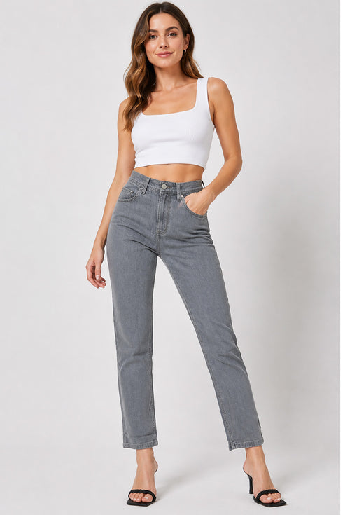 Women Plus Size High Waist Straight Leg Jeans