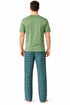 Mens Woven Lounge Polycotton T-Shirt Pajama Set