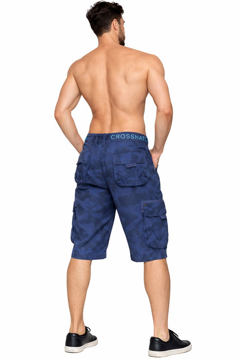 Mens Camouflage French Terry Cargo Shorts