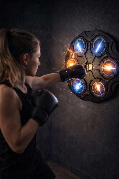 Smart Boxing Machine Wall Target with Lights & Music – Interactive Punch Trainer for Home Fitness