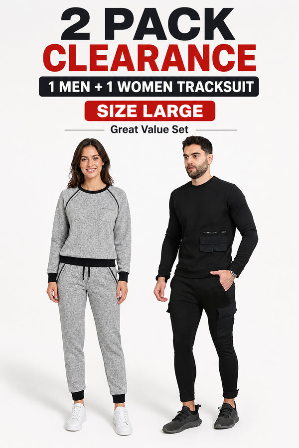 2 Pack Clearance Men’s & Women’s Tracksuit Set – Size Large