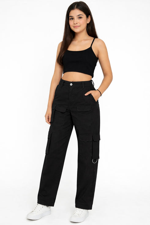 Girls Cargo Combat Trousers
