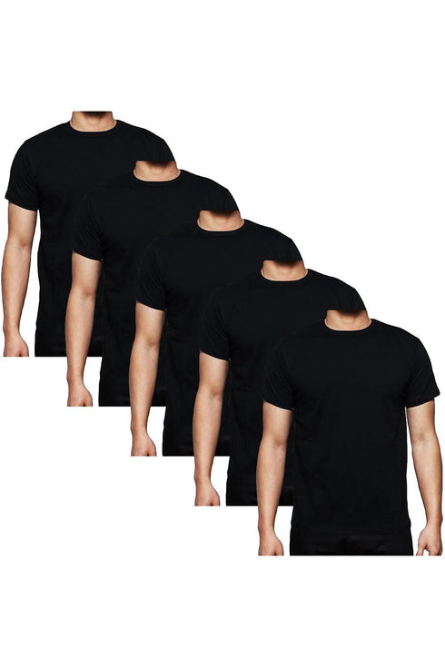 5 Pack Mens Plain Polycotton T-shirt