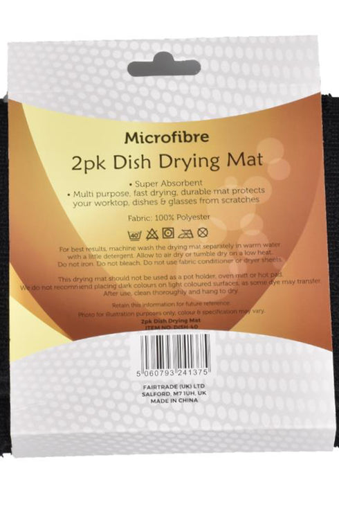 2 Pack Microfiber Dish Drying Mat