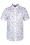 Mens White Flamingo Print Hawaiian Shirt