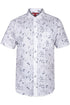 Mens White Flamingo Print Hawaiian Shirt