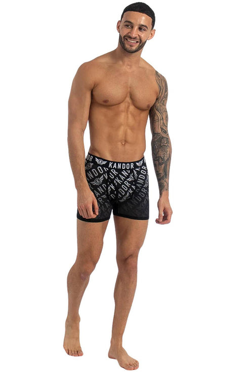 5 Pack Kandor Men’s Boxer Briefs Multipack – Cotton Stretch Underwear with Modern Prints & Solid Colors