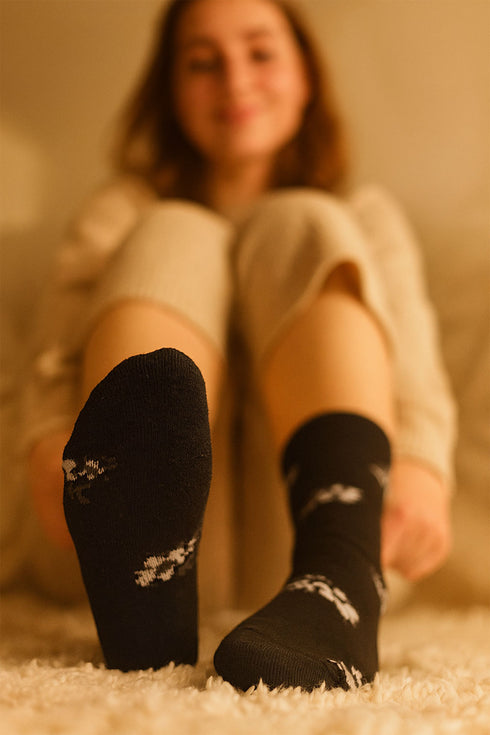 Ladies Thermal Crew Socks 3, 6 & 12 Pack – Warm Winter Cotton Blend Socks with Patterns