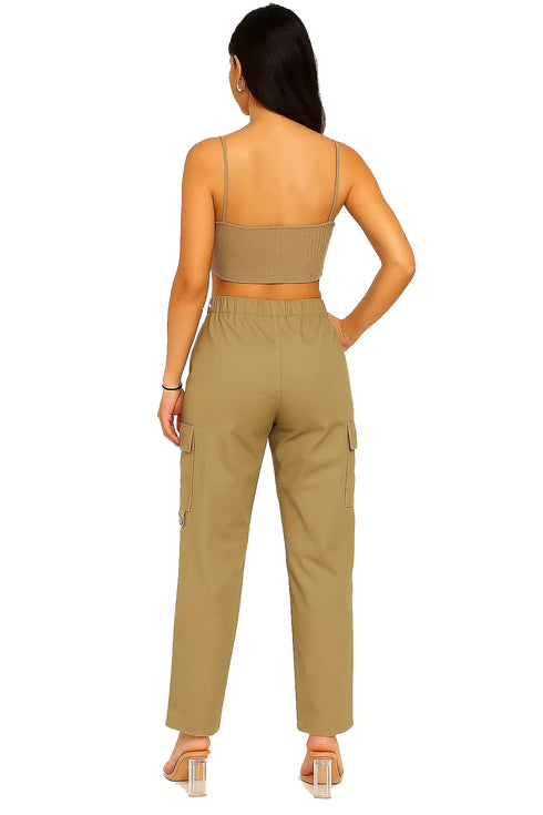 Girls Cargo Combat Trousers – 8 Pocket, Casual Outdoor Pants, Women’s Utility Workwear